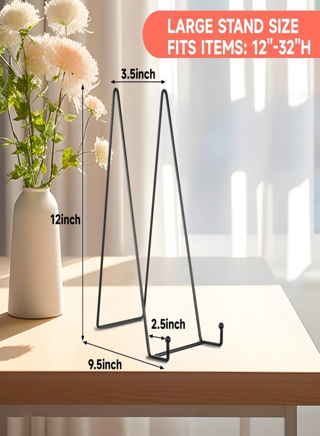 mekueeex 5 Pack 12 Inch Black Picture Stands Plate Stands for Display Large Book Stands for Picture, Decorative Plate, Book, Frame, Tabletop Poster - Image 2